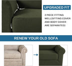 H.VERSAILTEX 2 Piece Couch Cover Stretch Stylish Chair Cover Furniture - Image 6