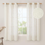 LAMIT Natural Linen Semi Sheer Curtains 63 Inch - Image 2