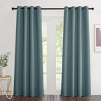 NICETOWN Greyish Blue Curtains 84 inches Long, Grommet Room Darkening Thermal by NICETOWN