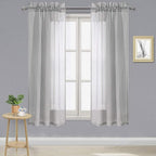 DWCN Grey Sheer Curtains Semi Transparent Voile Rod Pocket Curtains by DWCN