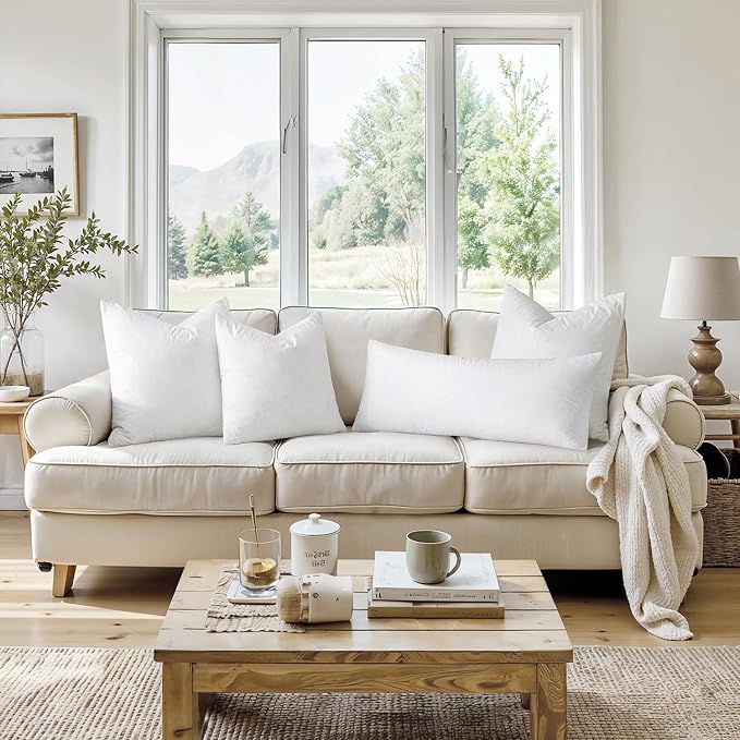 MIULEE Feather Pillow Insert 16x26, Decorative Down Feather Fluffy Throw Pillow - Image 4