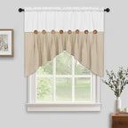 FRAMICS Farmhouse Swag Curtain, Boho Cotton Linen Valance Curtain, Rustic - Image 2