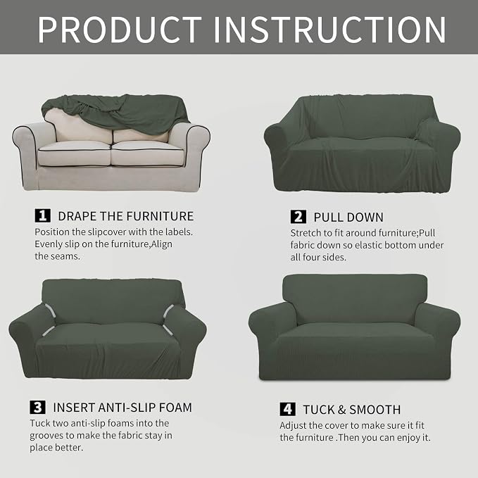 Easy-Going Stretch Sofa Slipcover 1-Piece Sofa Cover Furniture Protector Couch - Image 5