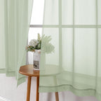 Lecloud Light Green Sheer Curtains 78 Inches Long 2 Panels, Modern Light - Image 7