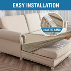 Couch Cover 4-Piece Elastic Velvet Couch Cushion Covers & Chaise Slipcovers - Image 6
