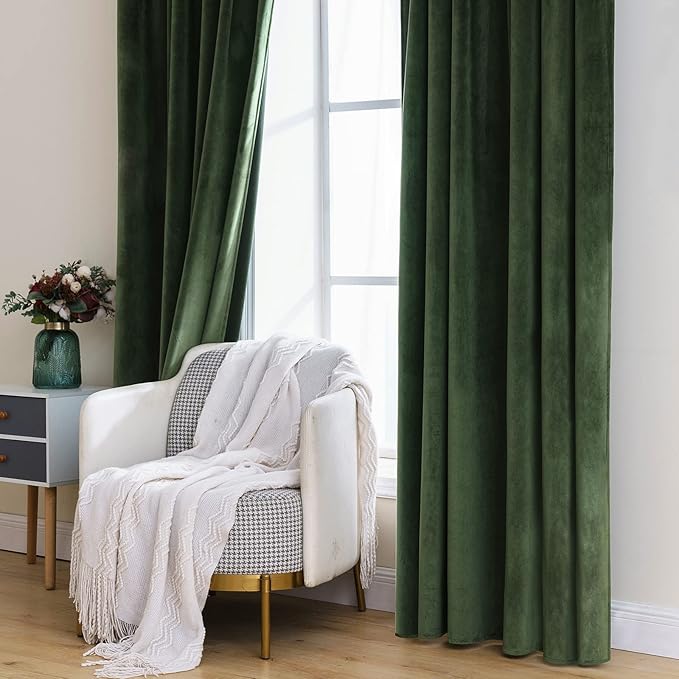 MIULEE Velvet Curtains 63 inch Length 2 Panels - Image 7