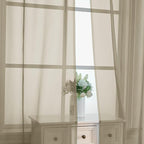 OVZME Taupe Sheer Curtains 84 Inches Long 2 Panels - Image 5