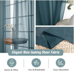 Window Sheer Curtains 45 Inches Length, Voile Short Curtains - Image 4