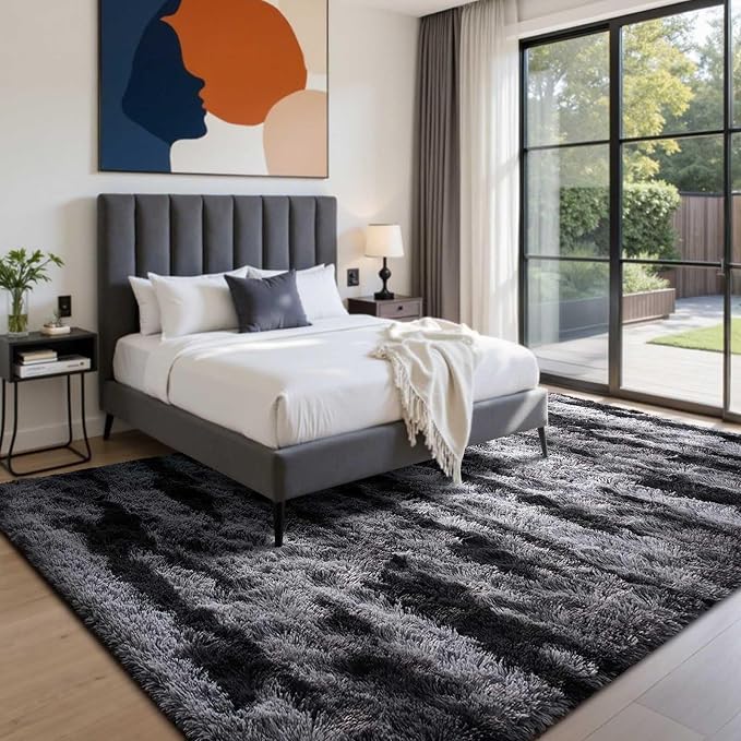 4x6 Ft Shag Rugs for Bedroom Living Room, Tie-Dyed Ultra Soft Fluffy Furry Area - Image 3
