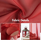 MIULEE 2 Panels Red Solid Color Sheer Christmas Window Curtains Elegant Window - Image 4