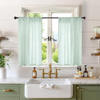BGment Sage Green Linen Kitchen Curtains 36 Inch Length by BGment