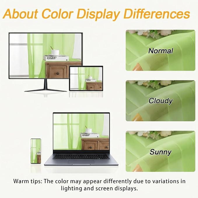 Gwine Sheer Curtains for Bedroom 54 inches Long - Image 3