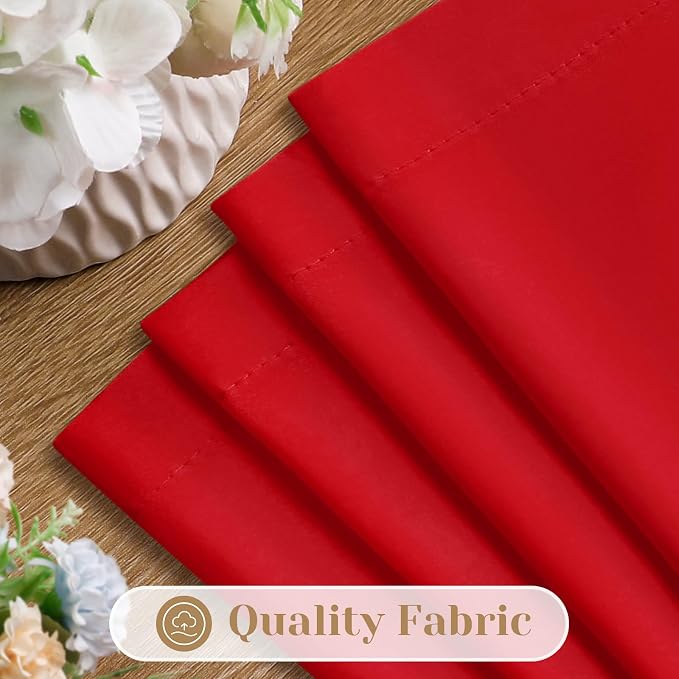 HOMEIDEAS Christmas Non-See-Through Red Privacy Sheer Curtains, 52 X 72 Inches - Image 4