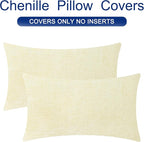 CaliTime Throw Pillow Covers Decorative 12 X 20 Inches Pack of 2 Cozy Chenille - Image 6