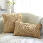 decorUhome Throw Pillow Covers 16x16 Inch Set of 2, Soft Plush Faux Wool Khaki - Image 8