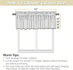 OVZME Valance for Windows, Light Filtering Faux Linen Textured Small Short - Image 2