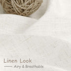 Nanspring Beige White 102 Inch Linen Curtains - Image 4