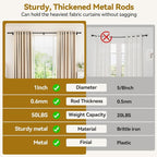 YaFex Curtain Rods 32-118 Inch, Heavy Duty 1 Inch Adjustable Curtain Rod - Image 9