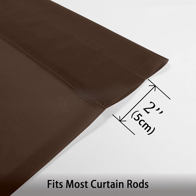OWENIE Chocolate Sheer Curtains 96 Inch Length, Elegant Sheer Curtains - Image 6