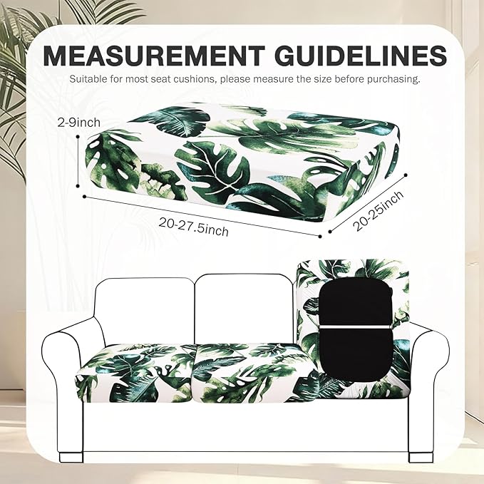 hyha 12Pcs Patio Cushion Covers, Stretch Outdoor Couch Cushion Covers, Washable - Image 2
