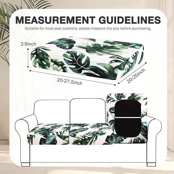 hyha 8Pcs Patio Cushion Covers, Stretch Outdoor Couch Cushion Covers, Washable - Image 2