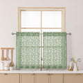 Chyhomenyc Sage Green Sheer Curtains 30 Inch Length, Light Filtering Leaf by Chyhomenyc