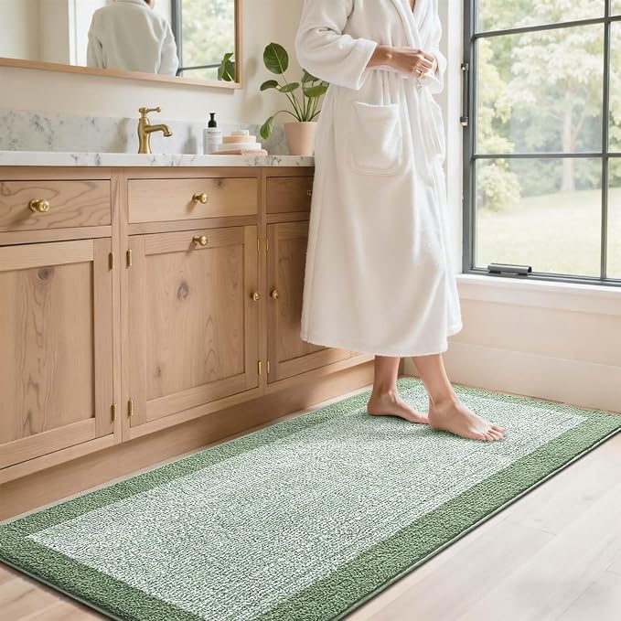 70x24 Long Bathroom Rugs Washable Non Slip, Soft Absorbent Quick Dry Mats - Image 3