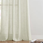 Joydeco Linen Curtains 96 Inch Length 2 Panel Sets, Light Filtering Curtains - Image 7