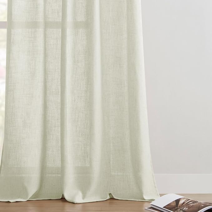 Joydeco Linen Curtains 90 Inch Length 2 Panel Sets, Light Filtering Curtains - Image 6