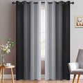 Yakamok Greyish White and Black Ombre Curtains by Yakamok