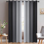 Yakamok Greyish White and Black Ombre Curtains by Yakamok