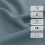 Chyhomenyc Stone Blue Valances for Window, Room Darkening Short Curtains for - Image 4