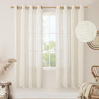 LAMIT Natural Linen Curtains for Living Room 2 Panels Set, 78 Inch Faux Linen by LAMIT