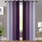 Yakamok Room Darkening Gradient Color Ombre Curtains, Light Blocking Thermal - Image 2