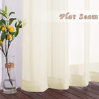 NICETOWN Sheer Curtain Panels 96 inch Cream Beige - Image 5