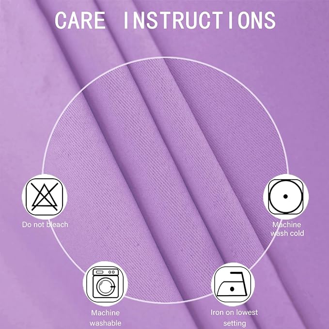 LEMOMO Blackout Curtains 66 x 54 Inch Long Lavender Curtains Set of 2 Panels - Image 4