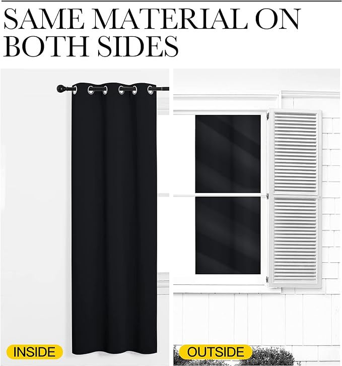 NICETOWN Bathroom Blackout Curtains and Drapes 48 inches Length - Image 6
