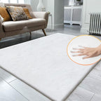 ORINOVA White Faux Rabbit Fluffy Fur Area Rugs - Image 2