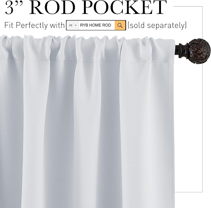 RYB HOME RV Curtains for Camper Windows, Mini Small Thermal Insulated Sunlight - Image 2
