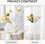 HOMEIDEAS Non-See-Through Gold and White Privacy Sheer Curtains 52 X 84 Inch - Image 3