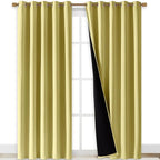 NICETOWN Paler Yellow Full Shade Curtain Panels, Pair of Energy Smart & Noise by NICETOWN
