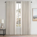 Topfinel 80 Inch Long Linen Blackout Curtains 2 Panels Set by Topfinel