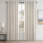 Topfinel 86 Inches Long Linen Blackout Curtains 2 Panels Set - Image 4