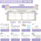TVWOO Silver Wrap Around Curtain Rods:5/8 Inch Blackout Adjustable Window - Image 7
