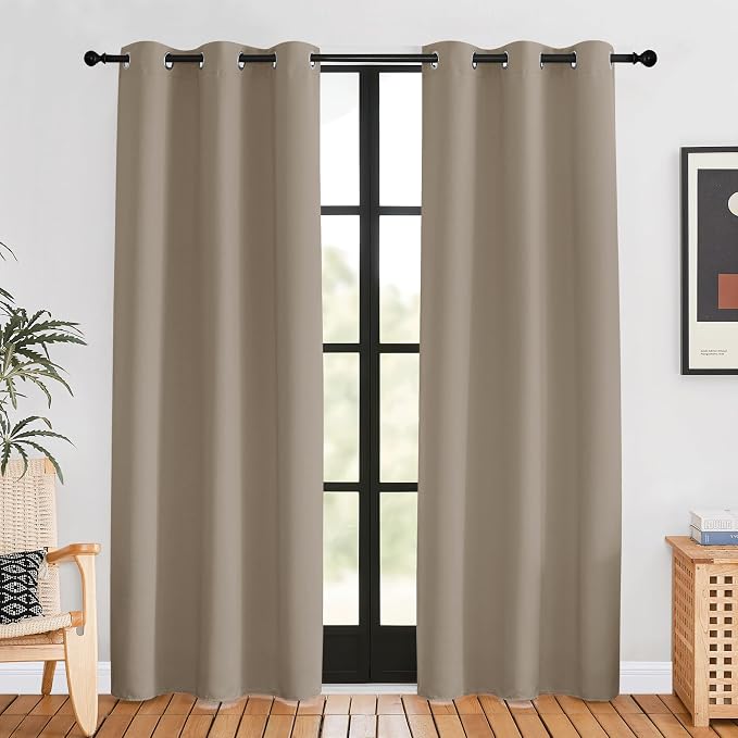 NICETOWN Blackout Window Curtains 80 inch Long, 2 Panels, 34 inch, Grommet Top by NICETOWN