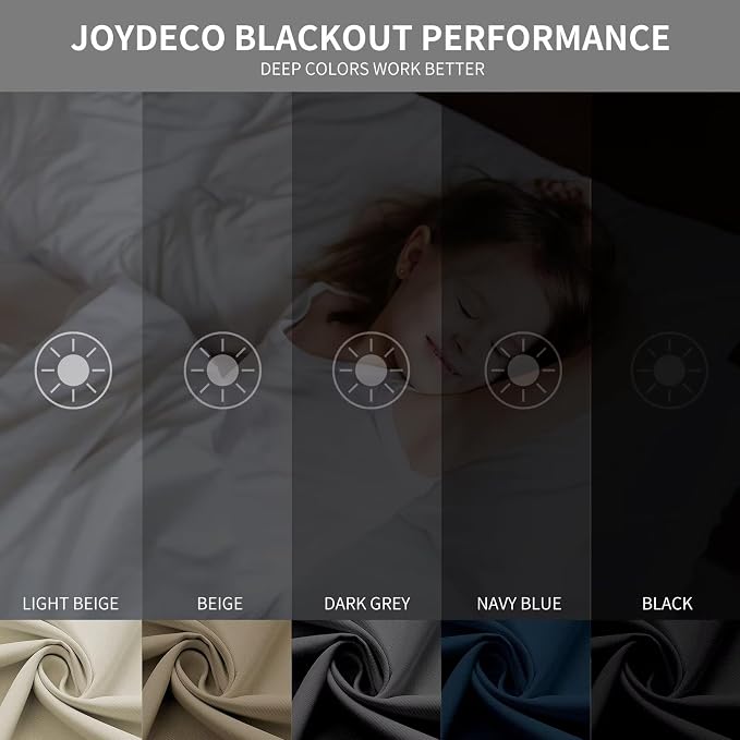 Joydeco Blackout Curtains 120 inches Long 2 Panels Set, Thermal Insulated Long - Image 2