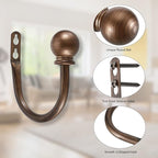 Sumnacon Set of 2 Decorative Curtain Holdbacks, Wall Mounted Aluminum Alloy - Image 2