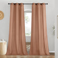 NICETOWN Linen Terracotta Window Curtains 84 inches Long, Grommet Thick Linen by NICETOWN