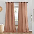 NICETOWN Linen Terracotta Window Curtains 84 inches Long, Grommet Thick Linen by NICETOWN