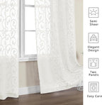 OWENIE Furman Ivory Sheer Curtains 96 inches Long - Image 3